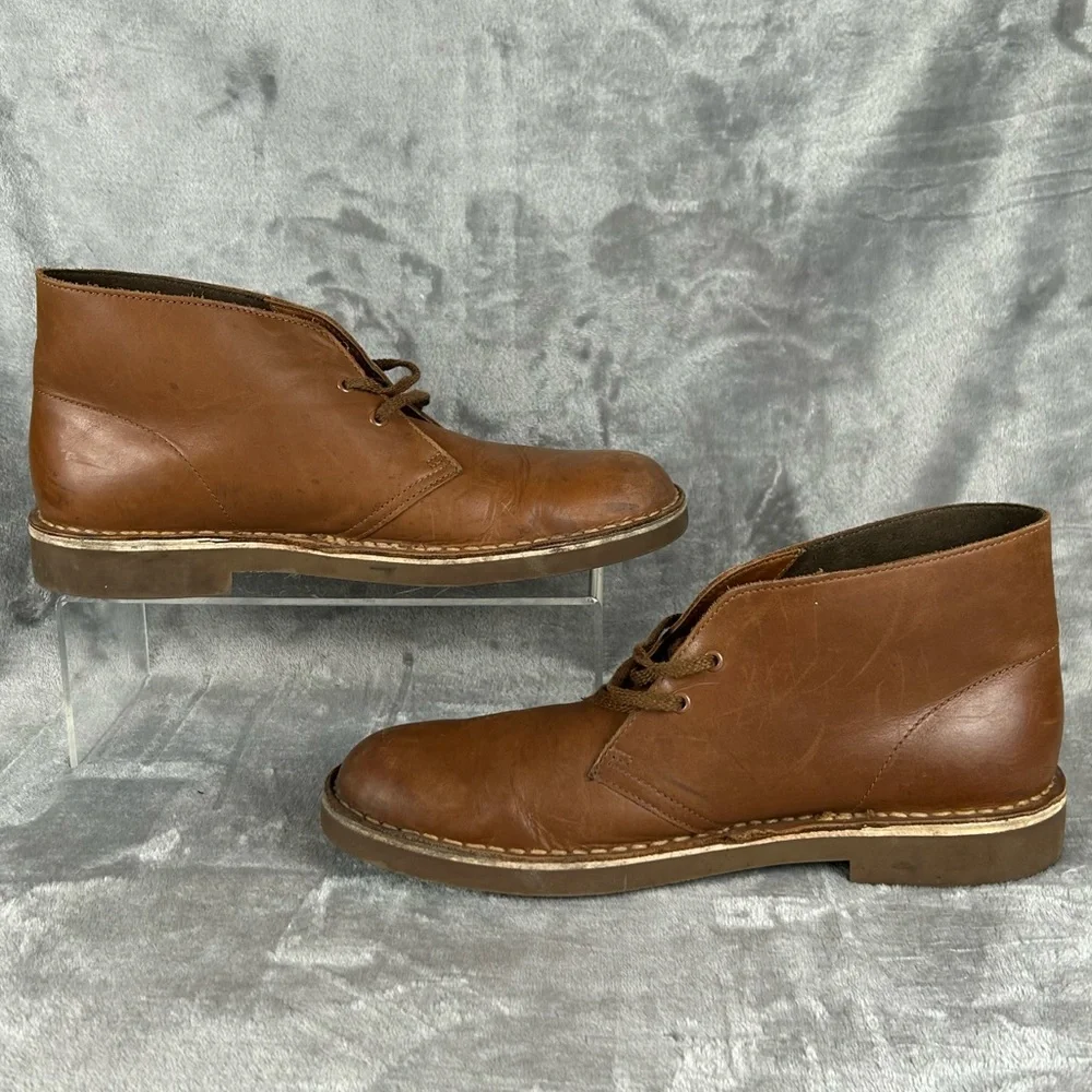 Clarks Collection Bushacre Desert Boots Mens Size 8.5 Brown Leather Lace Up‎